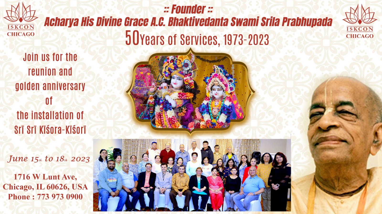 06-15 to 18-2023 ISKCON Chicago celebrates 50 years of service Sri Sri Kiśora Kiśorī